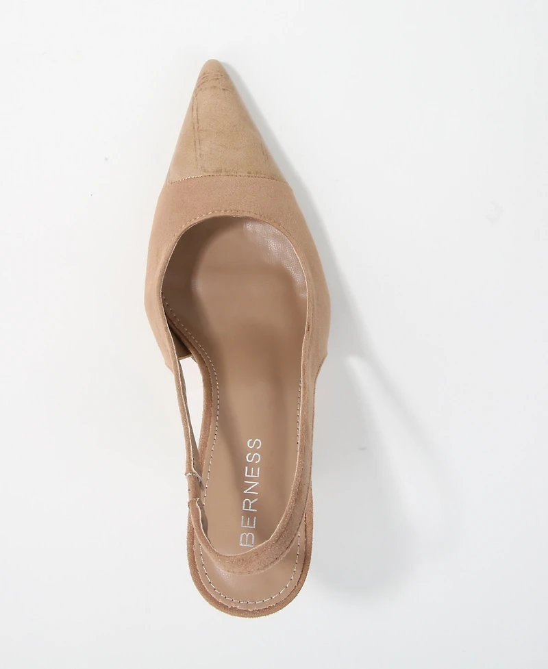 Berness Women's Florrie Croco Toe Cap Faux Suede Slingbacks