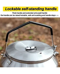Piscifun 1L Stainless Steel Camping Kettle Portable Fast Heating For Outdoor Hiking Travel