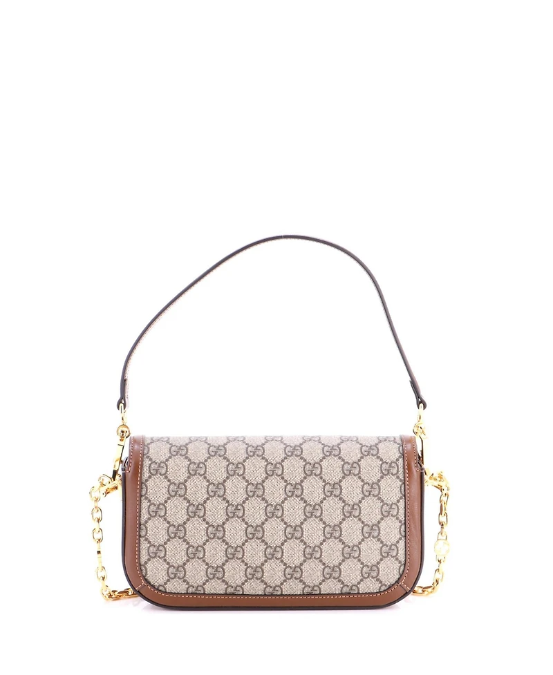 Pre-Owned Gucci East West Horsebit 1955 Shoulder Bag Gg Coated Canvas with Leather