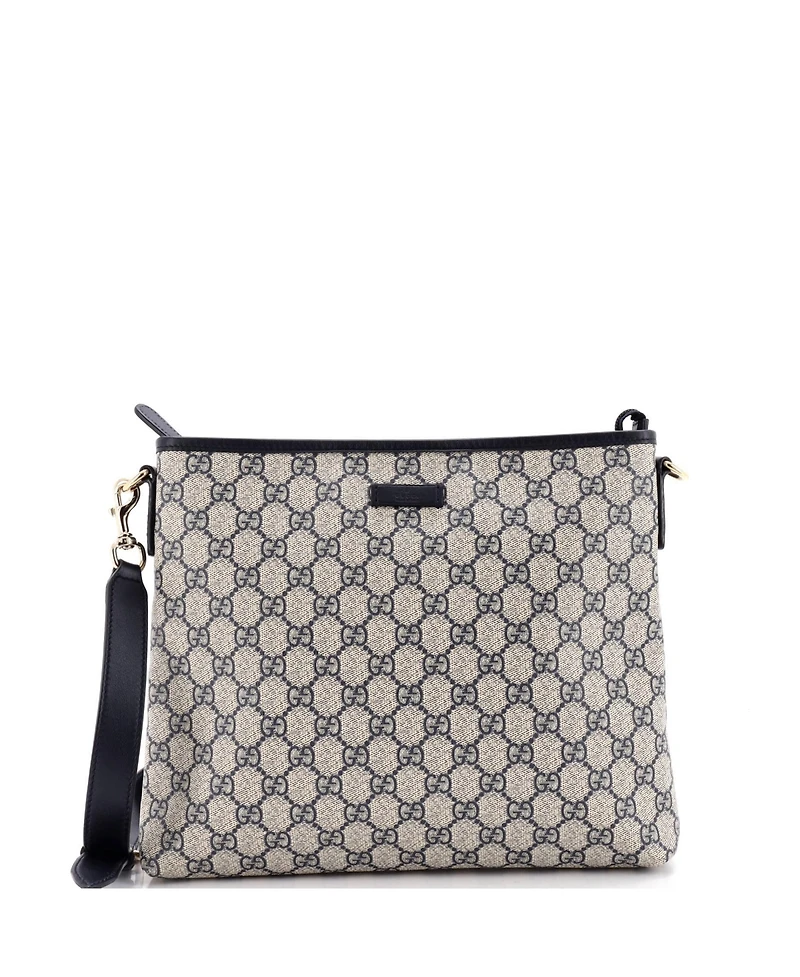 Pre-Owned Gucci Zip Top Messenger Bag Gg Coated Canvas