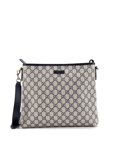 Pre-Owned Gucci Zip Top Messenger Bag Gg Coated Canvas