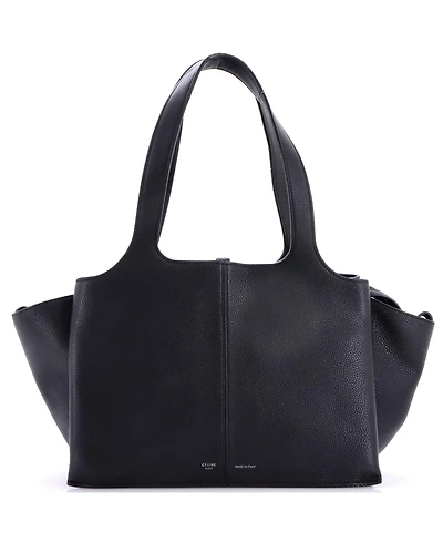 Pre-Owned Celine Small Tri-Fold Shoulder Bag Grained Calfskin