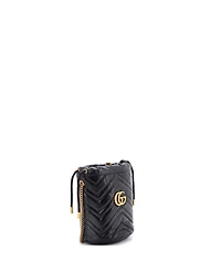Pre-Owned Gucci Mini Gg Marmont Bucket Bag Matelasse Leather