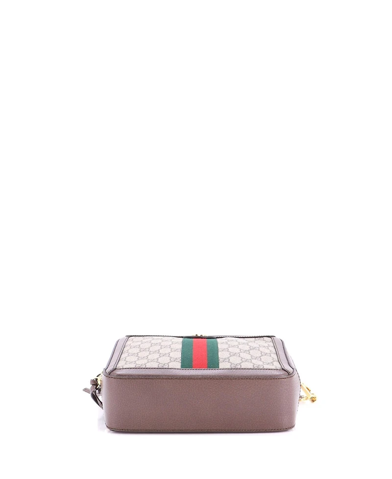 Pre-Owned Gucci Small Ophidia Zip Around Camera Bag Gg Coated Canvas