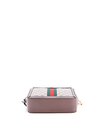 Pre-Owned Gucci Small Ophidia Zip Around Camera Bag Gg Coated Canvas