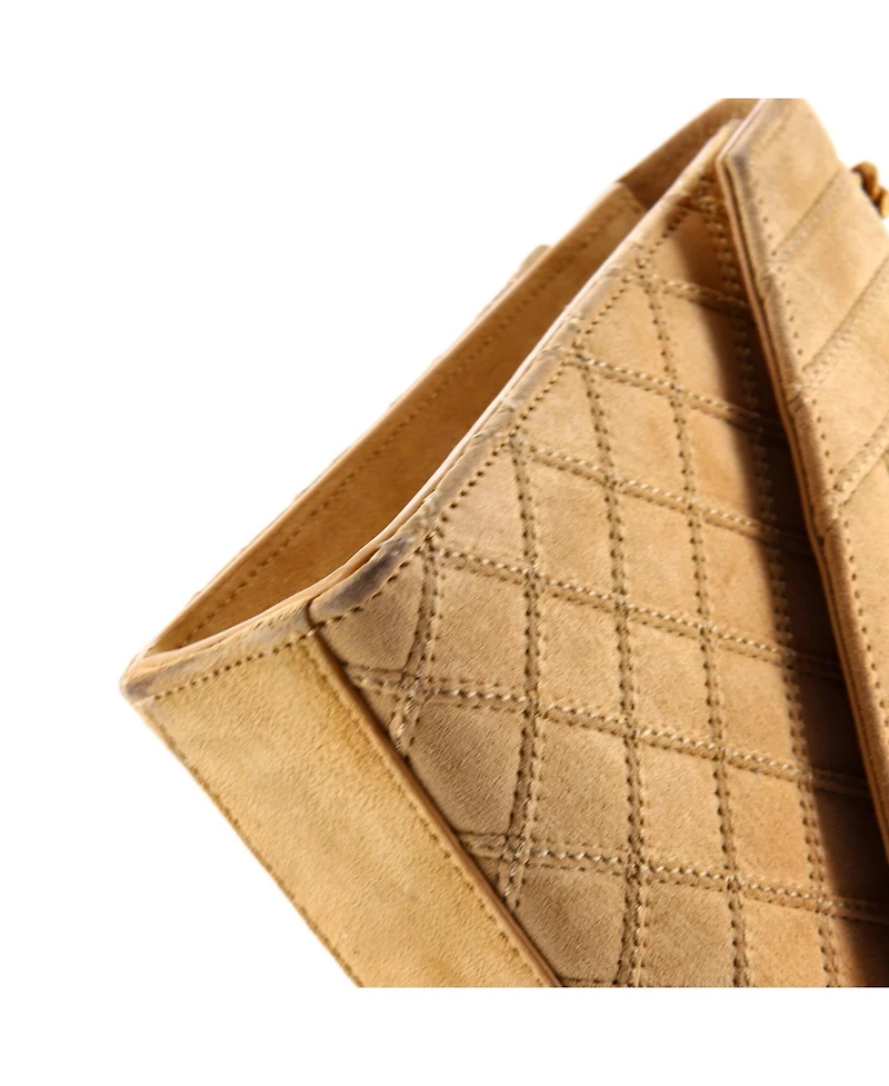 Pre-Owned Saint Laurent Small Classic Monogram Envelope Satchel Quilted Suede