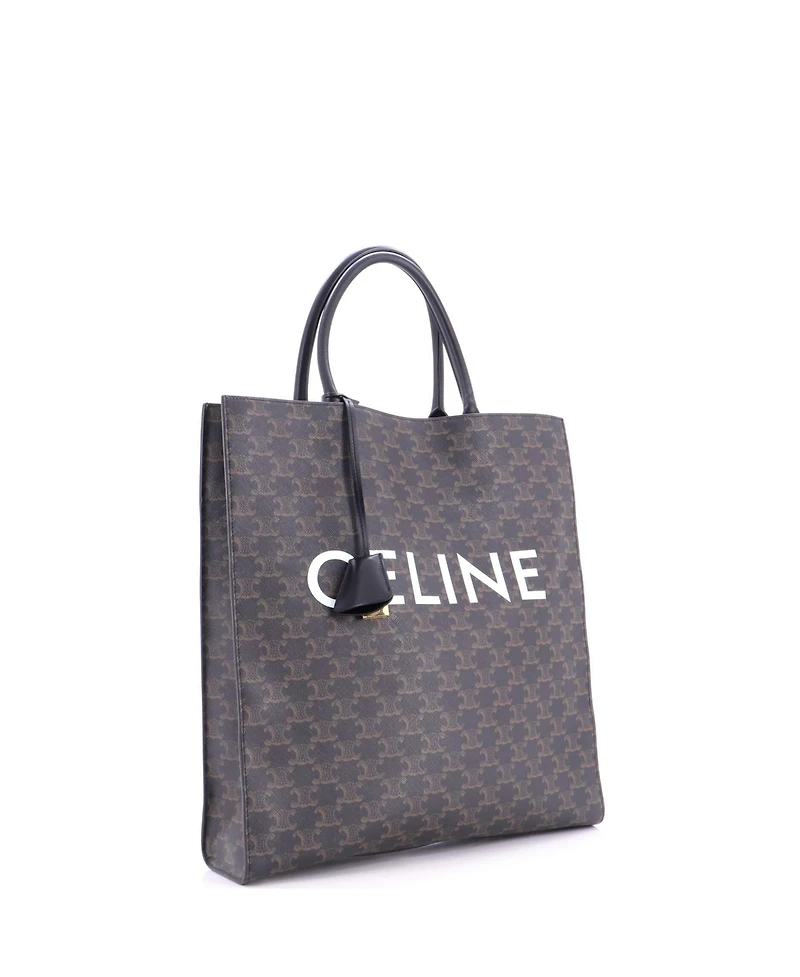 Pre-Owned Celine Large Vertical Cabas Tote Triomphe Coated Canvas