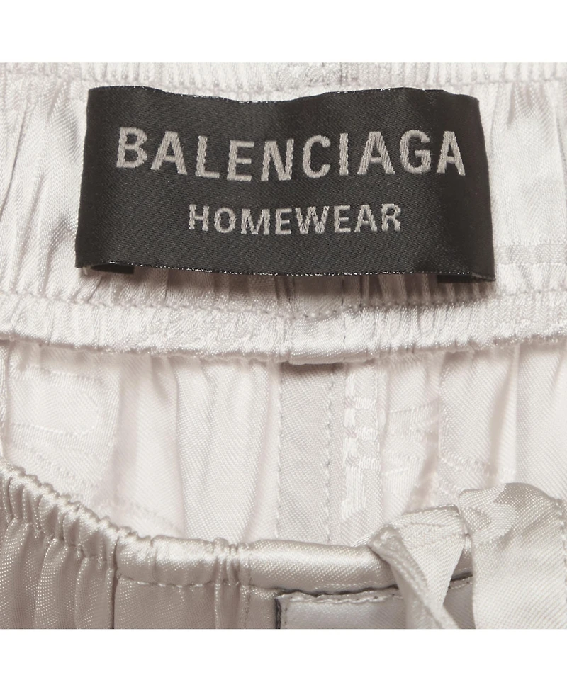 Pre-Owned Balenciaga Men's Monogram Jacquard Satin Pajama Pants