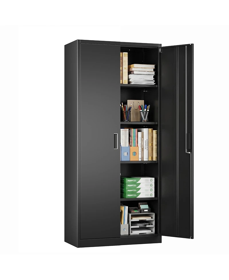 Boyel Living Lockable Steel File Cabinet, Adjustable Shelves, Metal Document Storage Cabinet for Home Office