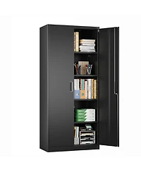 Boyel Living Lockable Steel File Cabinet, Adjustable Shelves, Metal Document Storage Cabinet for Home Office