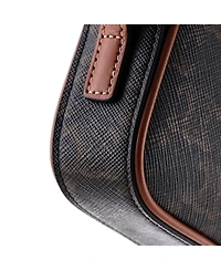 Pre-Owned Celine Small Cuir Triomphe Camera Shoulder Bag Embroidered Triomphe Coated Canvas with Leather