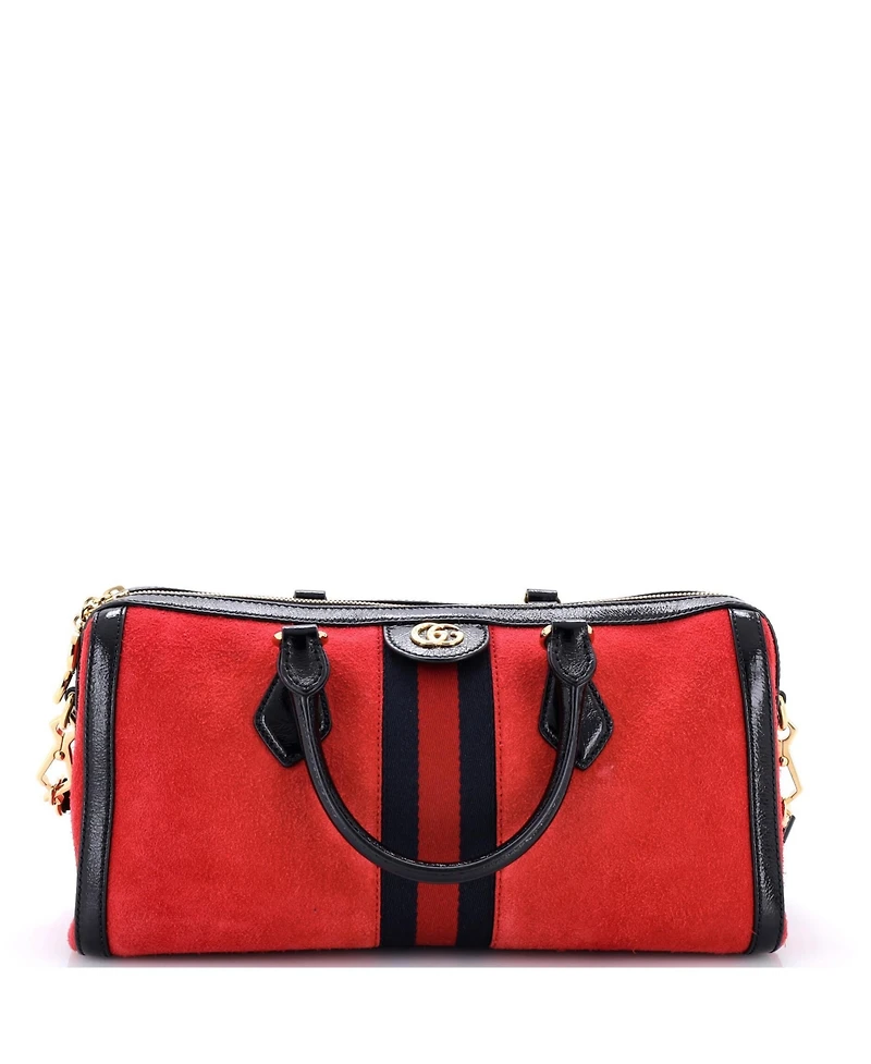 Pre-Owned Gucci Medium Ophidia Boston Bag Suede