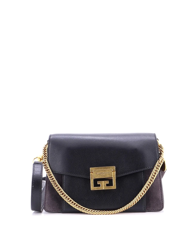 Pre-Owned Givenchy Small GV3 Flap Bag Leather with Suede