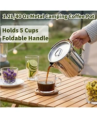 Piscifun Stainless Steel Camping Kettle Foldable Handle Portable Outdoor Coffee Pot