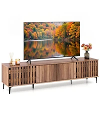 Slickblue Mid-Century Tv Stand with 4 Storage Cabinets for Living Room