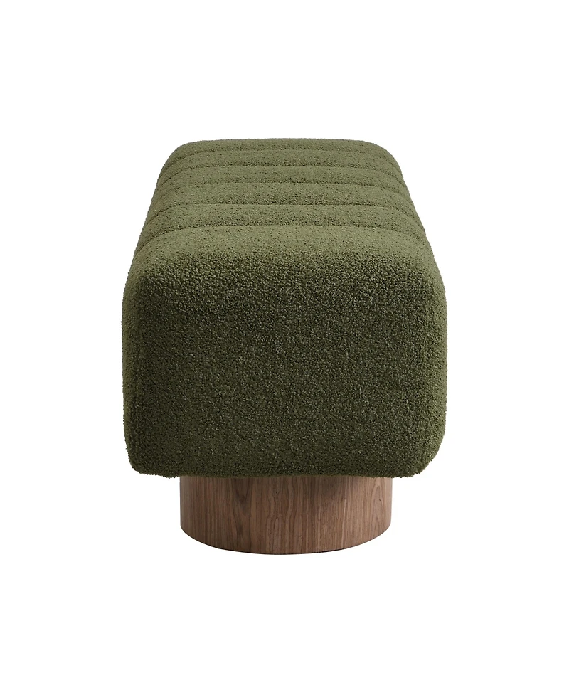 Flynama 50" Boucle Bench - No-Assembly Upholstered Seat for Dining and Entryway