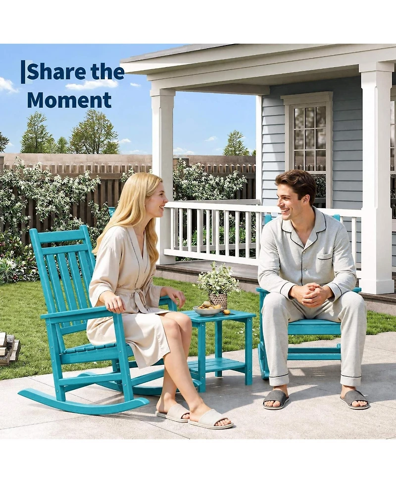 gaomon Set of 2 All Weather Resistant Outdoor Hdpe Rocking Chair for Patio Front Porch