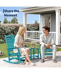 gaomon Set of 2 All Weather Resistant Outdoor Hdpe Rocking Chair for Patio Front Porch