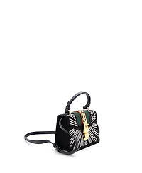 Pre-Owned Gucci Mini Sylvie Top Handle Bag Crystal Embellished Satin