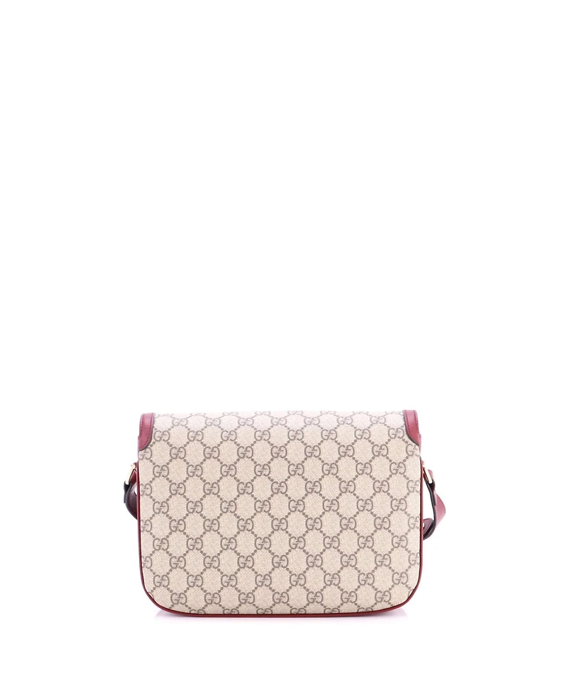 Pre-Owned Gucci Small Horsebit 1955 Soft Shoulder Bag Gg Coated Canvas with Leather