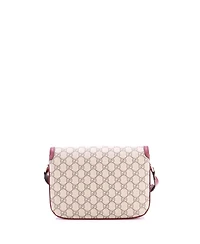 Pre-Owned Gucci Small Horsebit 1955 Soft Shoulder Bag Gg Coated Canvas with Leather