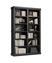 homfan 74.5 Inch Tall Bookshelf with Double Storage, Extra Large Bookshelf, 6-Tier Wide Bookshelves 12 Cubbies,Wide Freestanding Bookcases