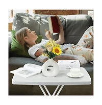 gaomon Folding Table, Plastic Personal Foldable Tables, Adjustable Rectangular Dining Table, Simple Bedside Square Table, for Party, Dining, Events
