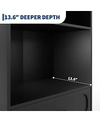 homfan 70" Tall Bookshelf with 3 Drawers Bookcase 3-Tier Open Shelves and Adjustable Shelf, Storage Cabinet for Living Room, Kitchen Bathroom