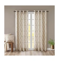Avobird Fretwork Print Grommet Top Window Curtain Panel Only 1 Piece Panel