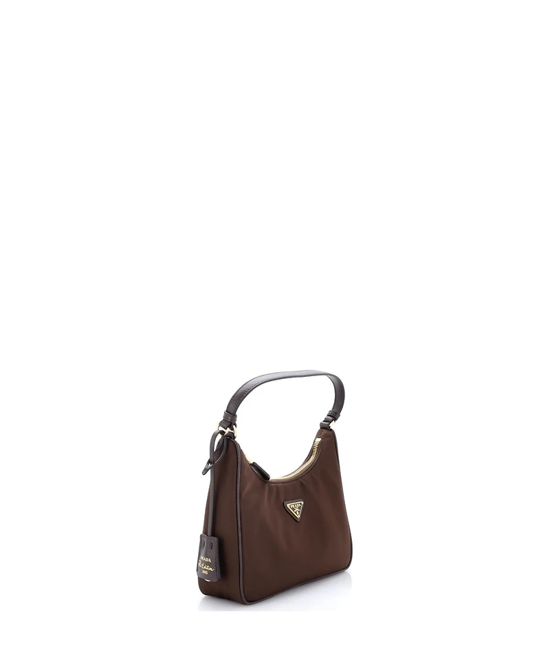 Pre-Owned Prada Mini Re-Edition 2005 Hobo Tessuto with Saffiano Leather