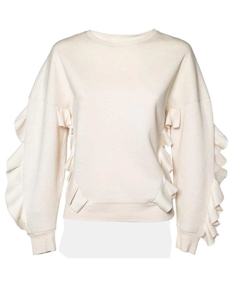 Pre-Owned Stella Mccartney Women's Cotton Knit Flounce Trim Sweatshirt