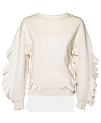 Pre-Owned Stella Mccartney Women's Cotton Knit Flounce Trim Sweatshirt
