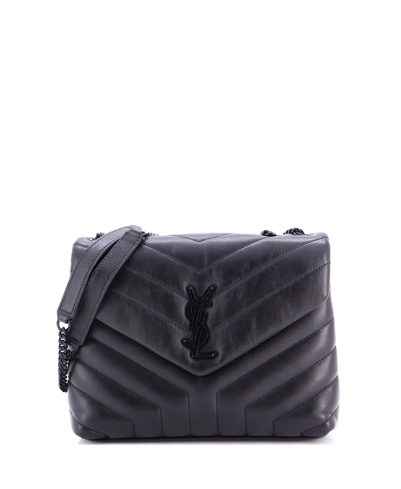 Pre-Owned Saint Laurent Small Loulou Shoulder Bag Matelasse Chevron Leather