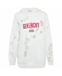 Pre-Owned Givenchy Women's Logo Print Distressed Oversize Hoodie