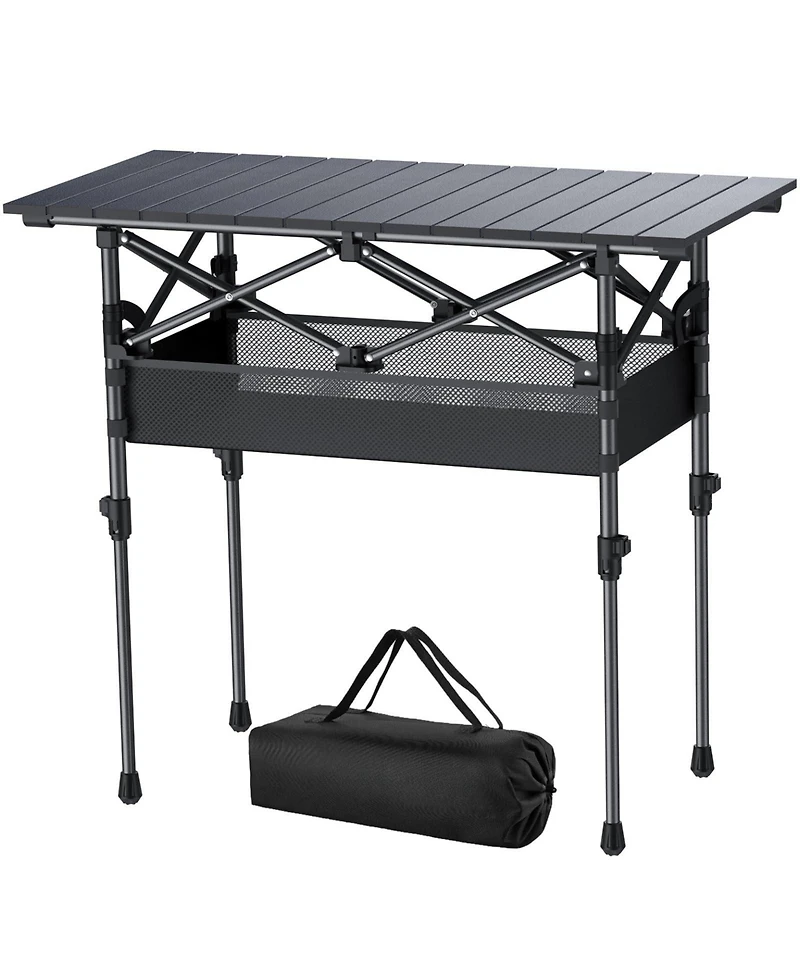 Piscifun Folding Camping Table Aluminum Portable Picnic Adjustable Height Outdoor Beach Bbq