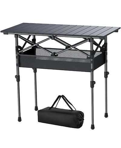 Piscifun Folding Camping Table Aluminum Portable Picnic Adjustable Height Outdoor Beach Bbq