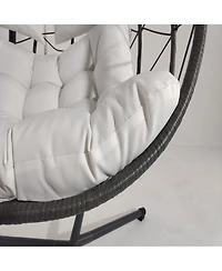 Yiortwo 2 Person Outdoor Hanging Lounge Chair with Stand and Cushions
