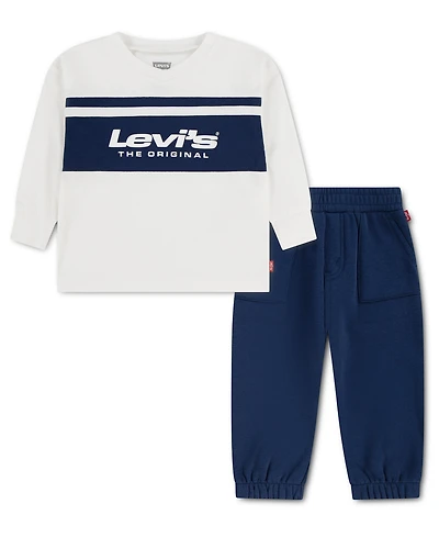 Levi's Baby Boys' Color-Block Print Top and Joggers, 2-Piece Set