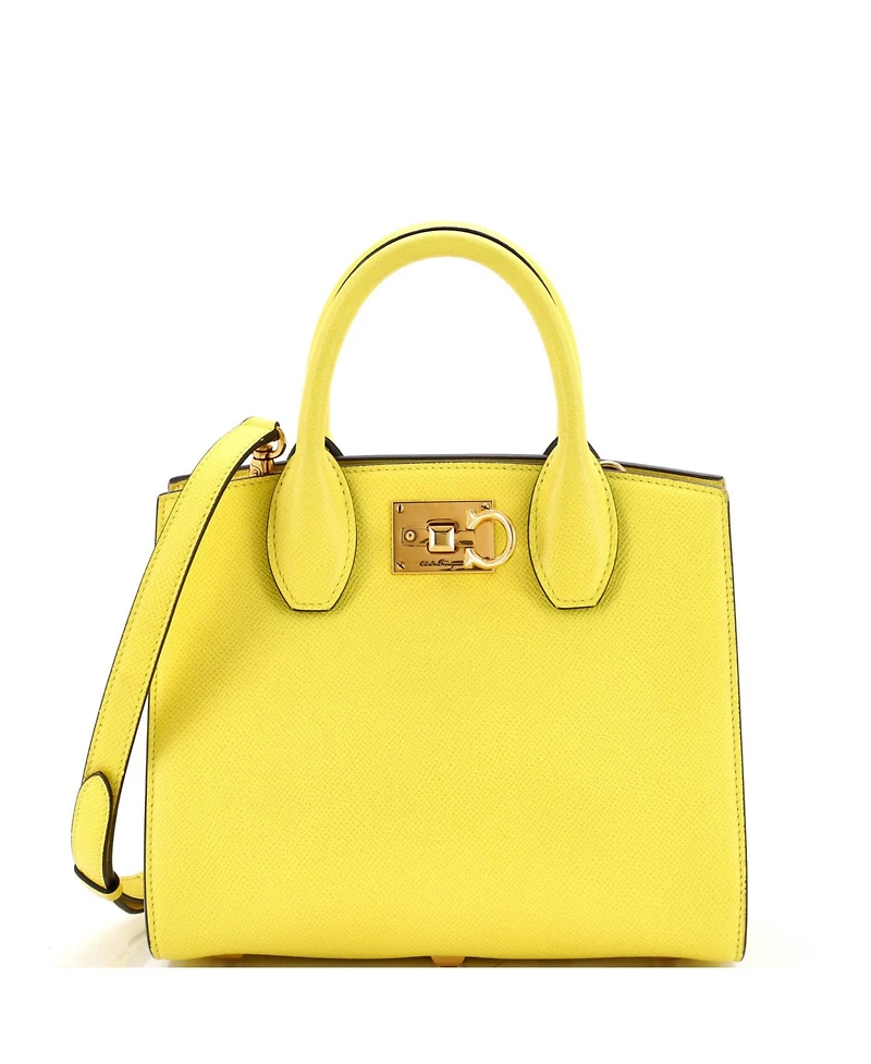 Pre-Owned Salvatore Ferragamo Small Studio Top Handle Box Bag Leather