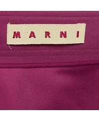 Pre-Owned Marni Women's Magenta Gabardine Ruched Asymmetric Midi Skirt