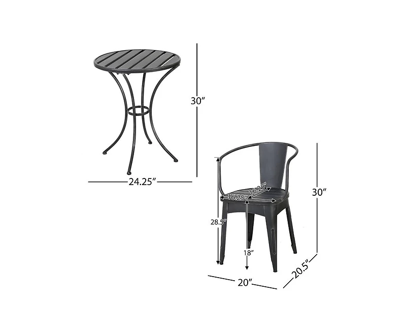 sumyeg Modern 3-Piece Patio Bistro Set