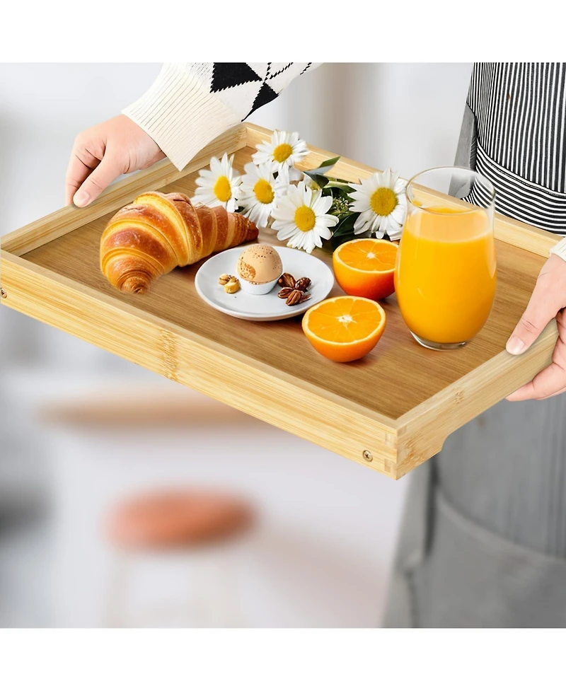 Piscifun Bed Tray Table Folding Breakfast Serving Laptop Desk Portable Wooden Eating Working Kitchen Sofa Hospital Gift