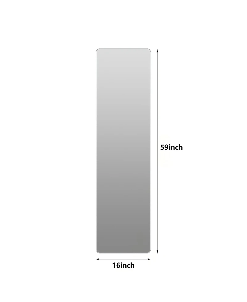 Busdays 59 x 16 Inch Rectangular Full Length Wall Mirror 5mm Copper Free Silver Glass Dressing Mirror for Bedroom Closet Shatter Resistant Backing