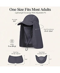 Ayamaya 3-in-1 Foldable Upf 50+ Wide Brim Sun Hat with Removable Face Shield and Neck Flap for Women Men