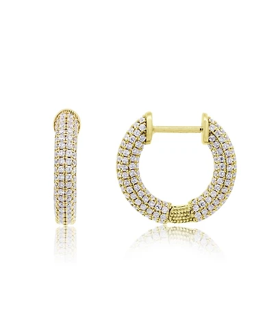 The Lovery Cz Inside Out Hoop Earrings 14K Gold-Plated Sterling Silver