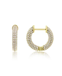The Lovery Cz Inside Out Hoop Earrings 14K Gold-Plated Sterling Silver