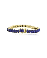 The Lovery Oval Lapis Cz Tennis Bracelet 14K Gold-Plated Sterling Silver