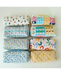 Danrong Pencil Case Pen Bag Pouch Holder Box Organizer Makeup Cute Corduroy Canvas Lightweight Travel School Gift