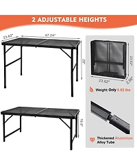 Piscifun Camping Table Mesh Desktop Lightweight Portable Folding Grill Height Adjustable Metal Outdoor Cooking Bbq Picnic