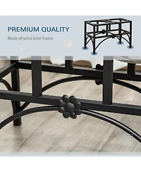 Ruie 17 in Double Elevated Dog Bowls Stainless Steel Feeding Station